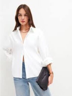 Reformation Andy White Button-Down Shirt